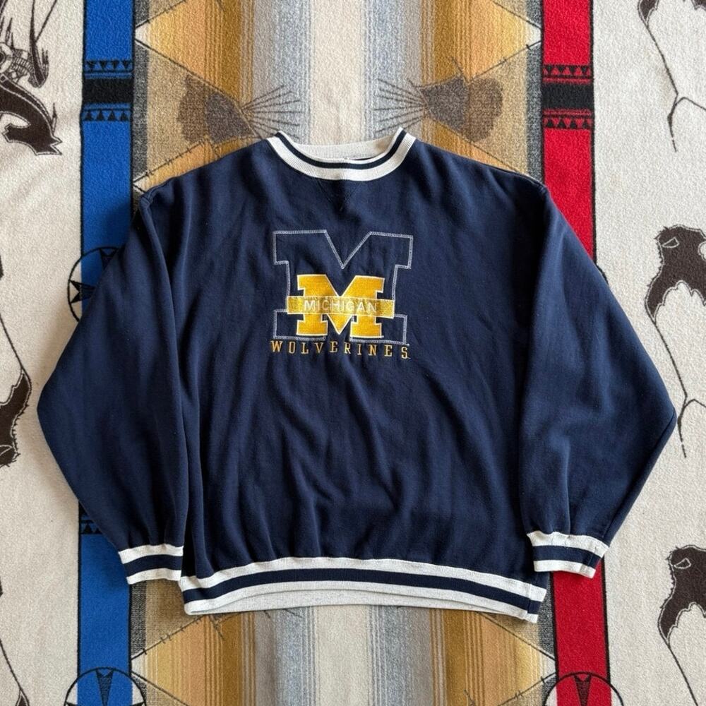 Vintage 90s University Of Michigan Wolverines Crewneck Sweatshirt Size XL